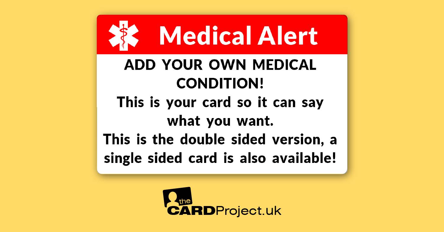 Create Your Own Double Sided Medical Card!  (FRONT)
